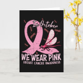 In October We Wear Pink Breast Cancer Awareness カード (黄色い花)