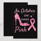 In October We Wear Pink Breast Cancer Awareness セーブザデート (正面/裏面)