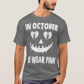 In October We Wear Pink Breast Cancer Jackolantern Tシャツ
