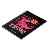 In October We Wear Pink Dinosaur Cancer Awareness ノートブック (左側)