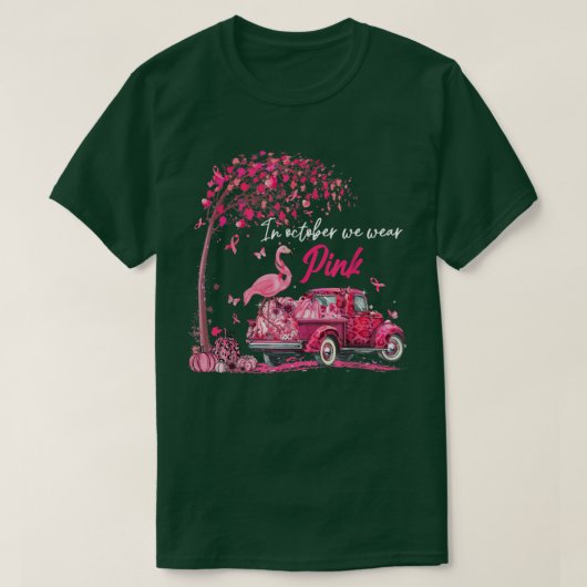 In October We Wear Pink Flamingo Truck Leopard Bre Tシャツ (デザイン正面)