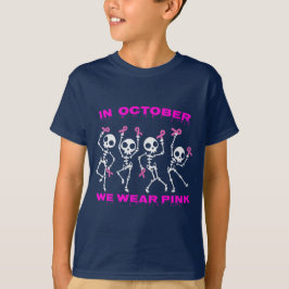 In October We Wear Pink Ghost Witch Breast Cancer Tシャツ
