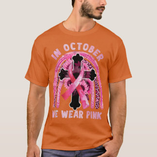 In October We Wear Pink Ribbon Jesus Breast Cancer Tシャツ
