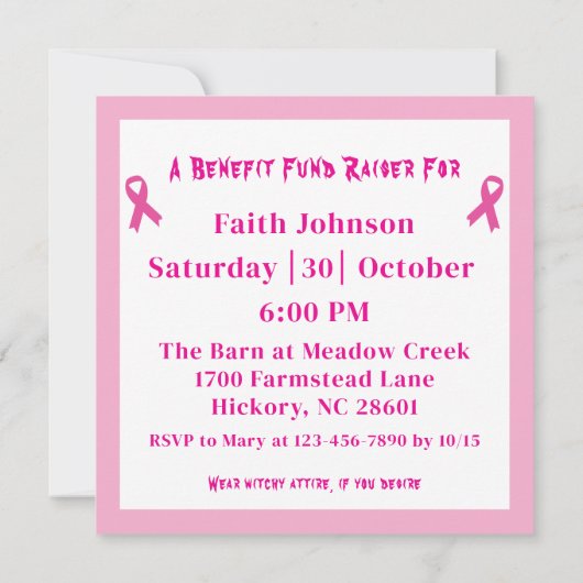 In October We Wear Pink Witch Fundraiser Event (裏面)