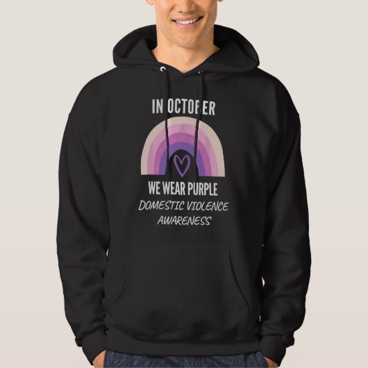 In October We Wear Purple Domestic Violence Awaren パーカ (正面)