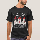 In October We Wear Red Ghost Teacher Dyslexia Awar Tシャツ (正面)