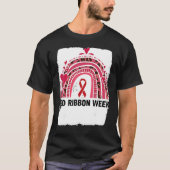 In October We Wear Red Ribbon Week Awareness 4 Tシャツ (正面)