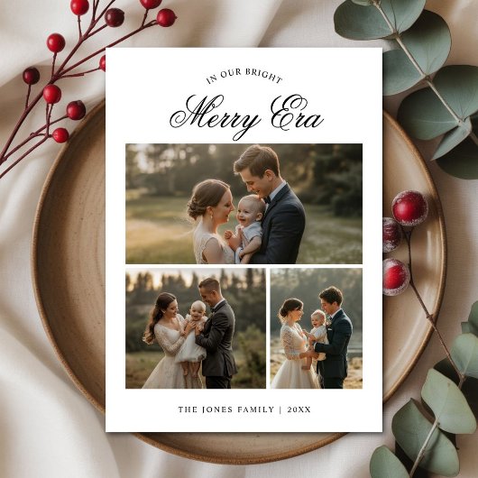 In Our Bright Merry Era Funny Family Christmas Car シーズンカード