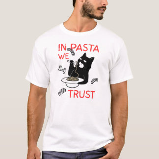 In Pasta We Trust – Funny Cat Lover T-Shirt Tシャツ