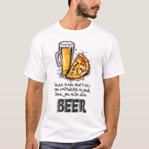 In Pizza and Beer We Claste おもしろいミーム Tシャツ