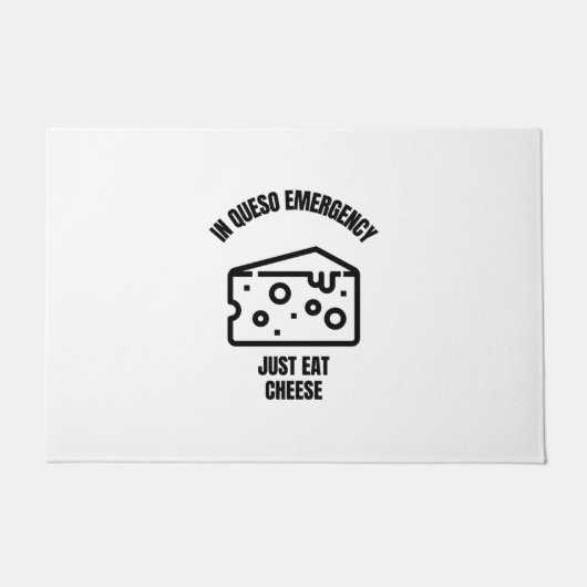 In queso emergency funny cheese pun jokes ドアマット (正面)