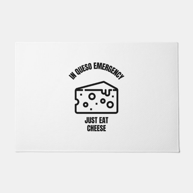 In queso emergency funny cheese pun jokes ドアマット (正面)