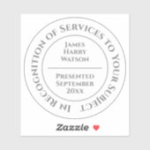 In Recognition of Services to Something シール (シート)