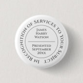 In Recognition of Services to Something Button 缶バッジ (正面)