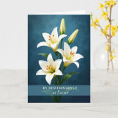 In Remembrance at Easter White Lilies on Blue カード (黄色い花)