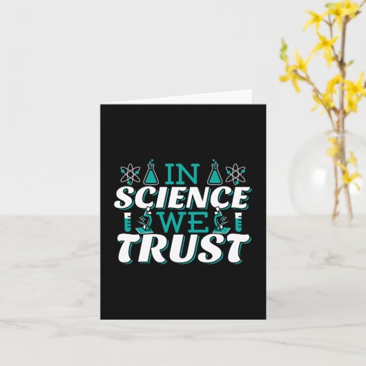 In Science We Trust引用文-先生 カード (黄色い花)