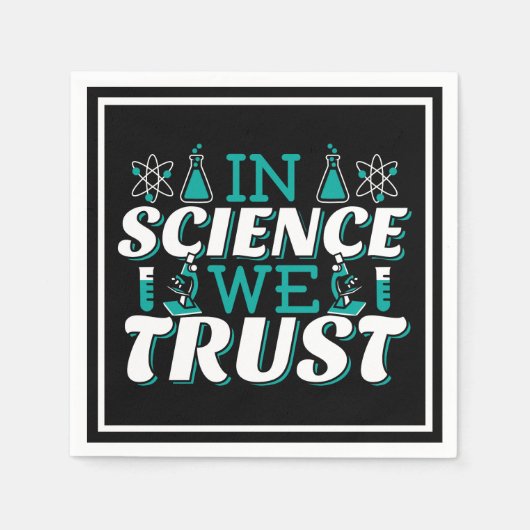 In Science We Trust引用文-先生 スタンダードカクテルナプキン (正面)