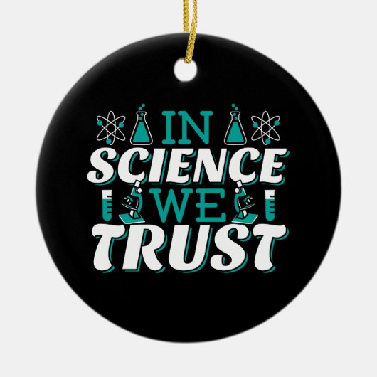In Science We Trust引用文-先生 セラミックオーナメント (正面)