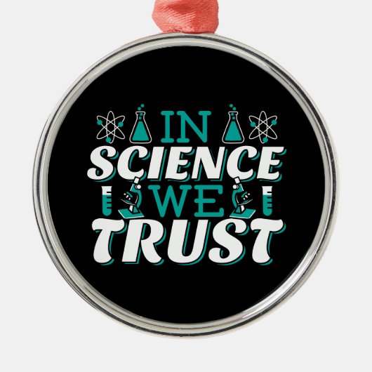In Science We Trust引用文-先生 メタルオーナメント (正面)