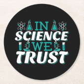 In Science We Trust引用文-先生 ラウンドペーパーコースター (正面)