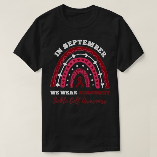 In September We Wear Burgundy Sickle Cell Awarenes Tシャツ (デザイン正面)