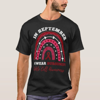 In September We Wear Burgundy Sickle Cell Awarenes Tシャツ