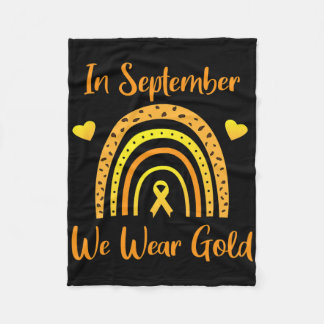 In September We Wear Gold Childhood Cancer Awarene フリースブランケット