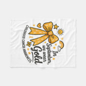 In September We Wear Gold Childhood Cancer Awarene フリースブランケット (正面(横))