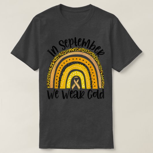In September We Wear Gold Childhood Cancer Awarene Tシャツ (デザイン正面)
