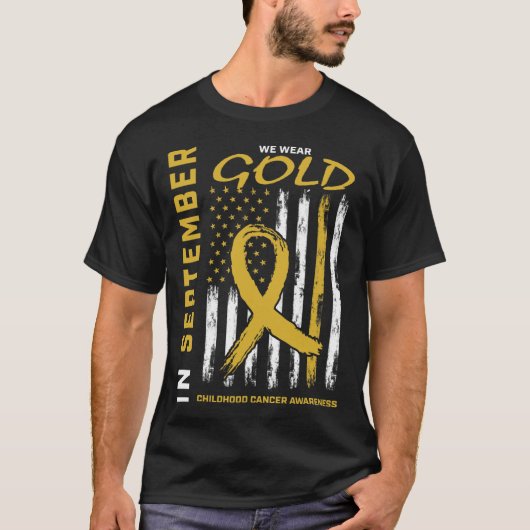 In September We Wear Gold Childhood Cancer Awarene Tシャツ (正面)