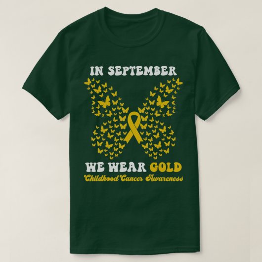 In September We Wear gold Childhood Cancer Awarene Tシャツ (デザイン正面)