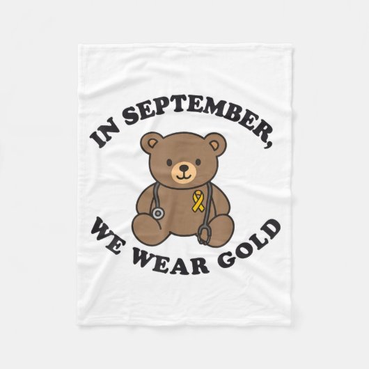 In September We Wear Gold Pediatric Nurse Childhoo フリースブランケット (正面)