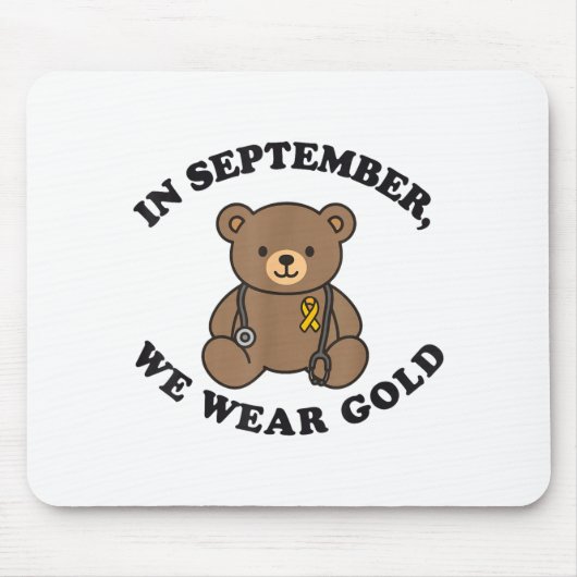 In September We Wear Gold Pediatric Nurse Childhoo マウスパッド (正面)