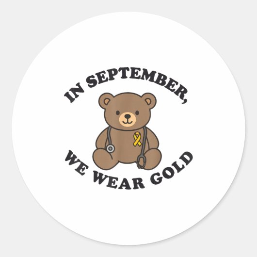 In September We Wear Gold Pediatric Nurse Childhoo ラウンドシール (正面)