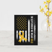 In September We Wear Gold Ribbon Flag Childhood Ca カード (黄色い花)
