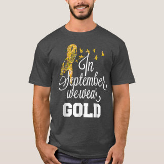 In September We Wear Gold Vintage Childhood Cancer Tシャツ