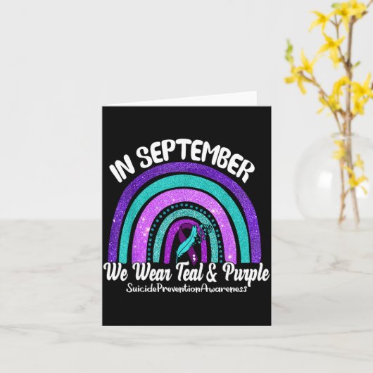 In September We Wear Teal &amp; Purple Rainbow Sui カード (黄色い花)