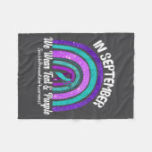 In September We Wear Teal & Purple Rainbow Sui フリースブランケット (正面(横))