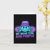 In September We Wear Teal And Purple Suicide Preve カード (黄色い花)