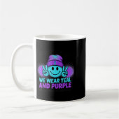 In September We Wear Teal And Purple Suicide Preve コーヒーマグカップ (左)