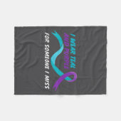 In September We Wear Teal And Purple Suicide Preve フリースブランケット (正面(横))