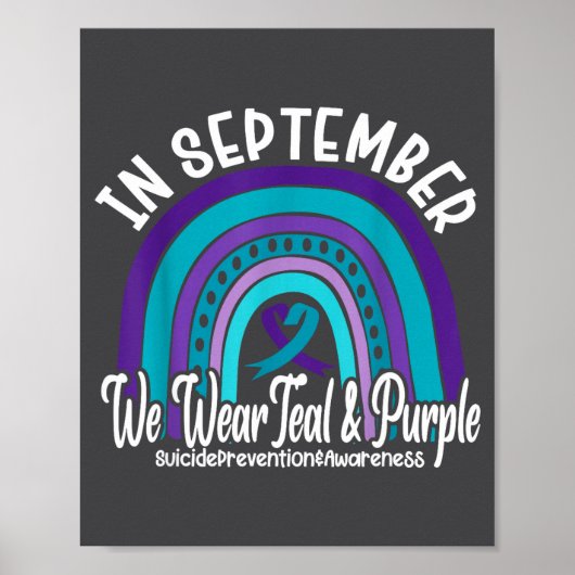 In September We Wear Teal And Purple Suicide Preve ポスター (正面)