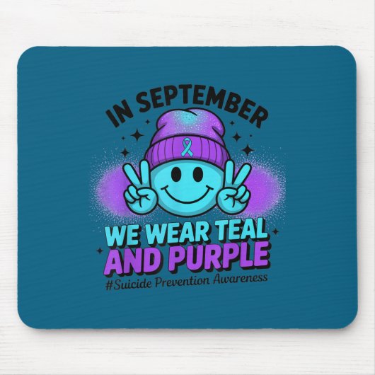In September We Wear Teal And Purple Suicide Preve マウスパッド (正面)