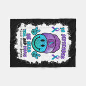 In September We Wear Teal Purple Ribbon Suicide Pr フリースブランケット (正面(横))