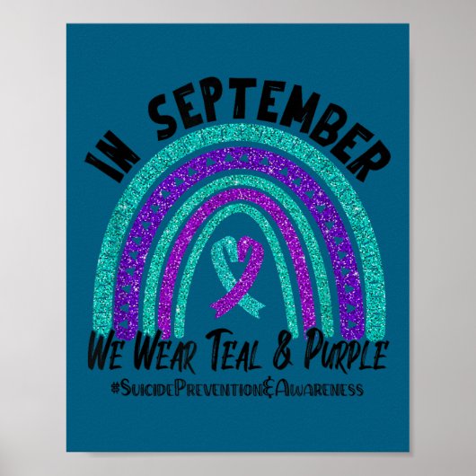 In September We Wear Teal Purple Ribbon Suicide Pr ポスター (正面)