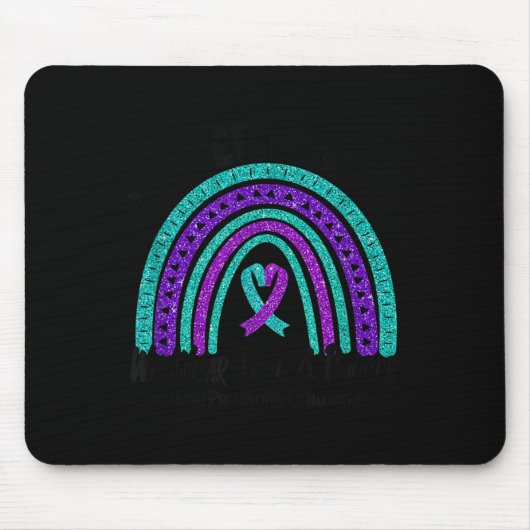 In September We Wear Teal Purple Ribbon Suicide Pr マウスパッド (正面)