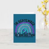 In September Wear Teal And Purple Rainbow Suicide  カード (黄色い花)