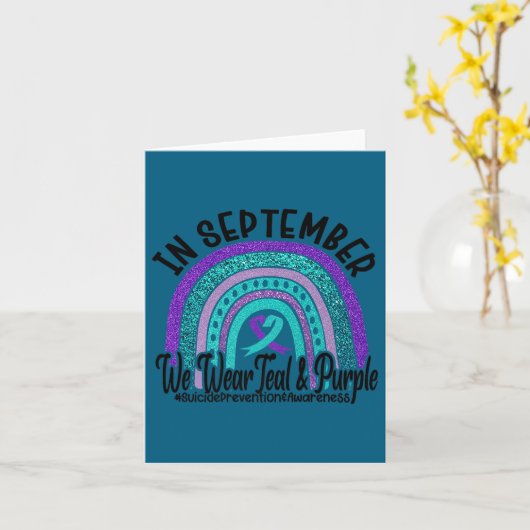 In September Wear Teal And Purple Rainbow Suicide  カード (黄色い花)