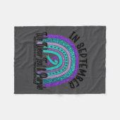 In September Wear Teal And Purple Rainbow Suicide  フリースブランケット (正面(横))