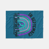 In September Wear Teal And Purple Rainbow Suicide  フリースブランケット (正面(横))